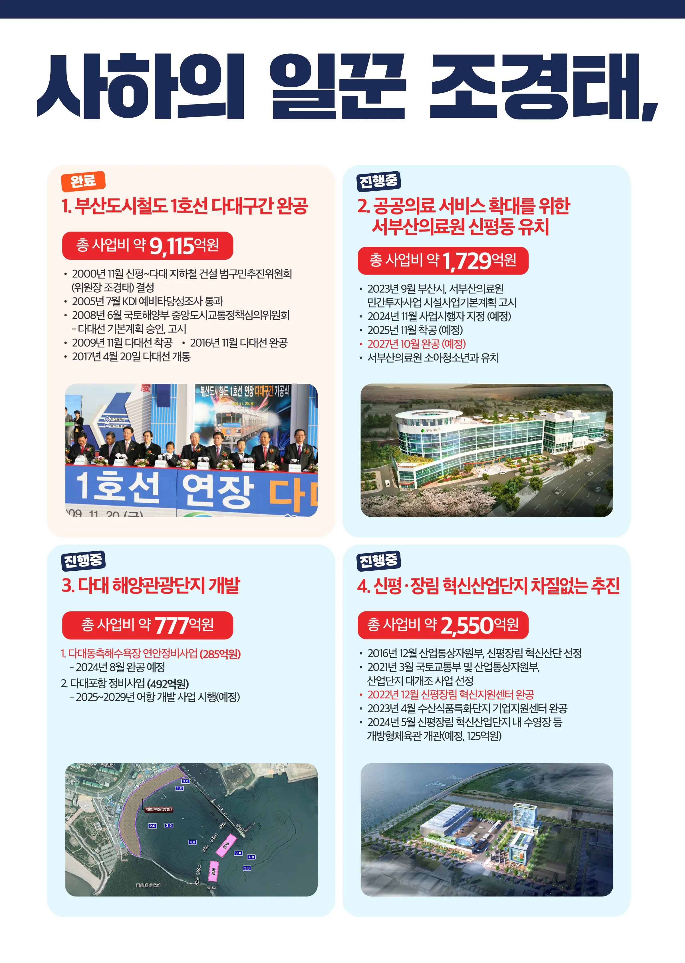조경태 후보 (부산 사하구을) 2024년 제22대 국회의원선거 선거공보 3면
