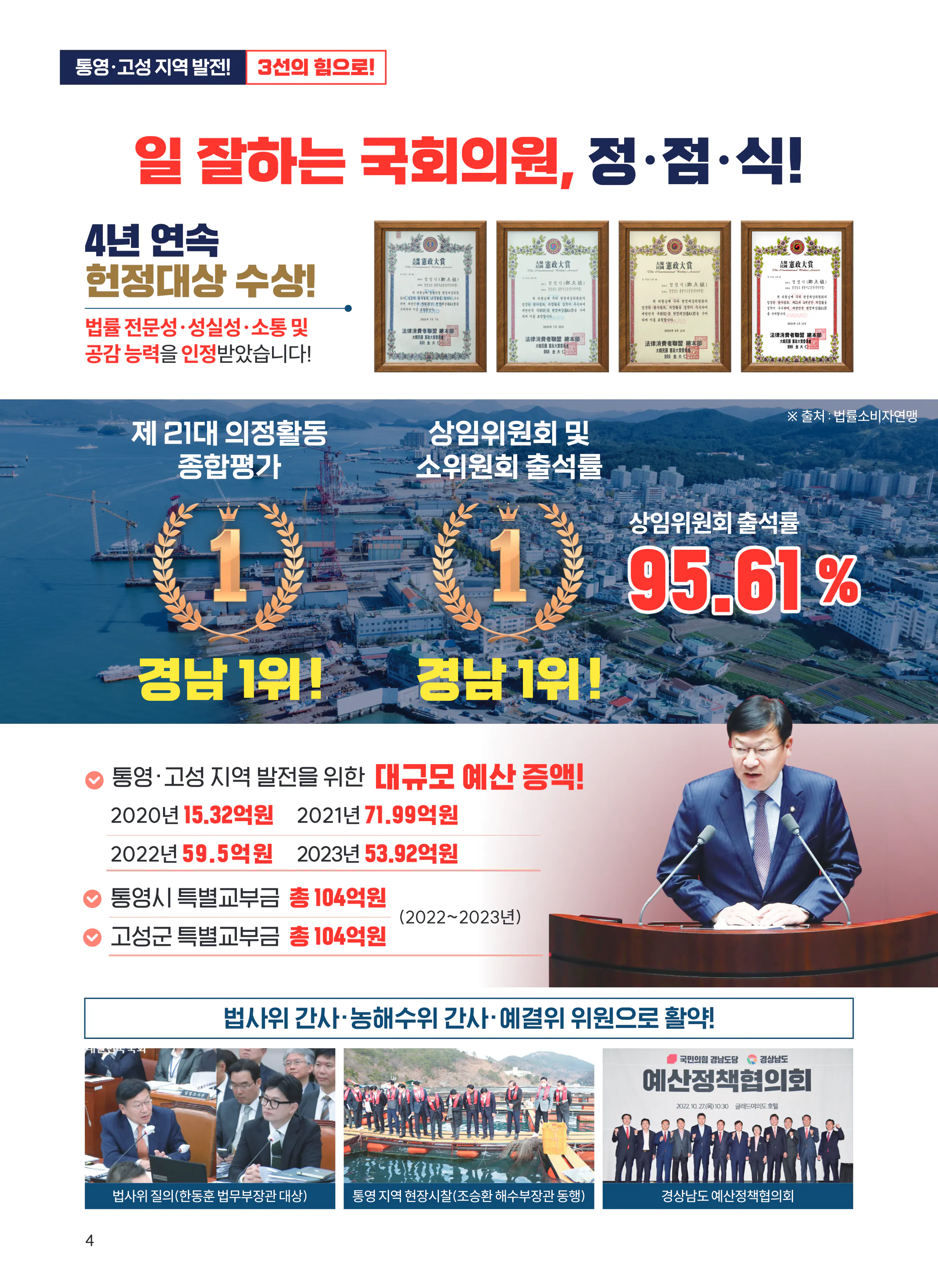 정점식 후보 (경남 통영시고성군) 2024년 제22대 국회의원선거 선거공보 3면