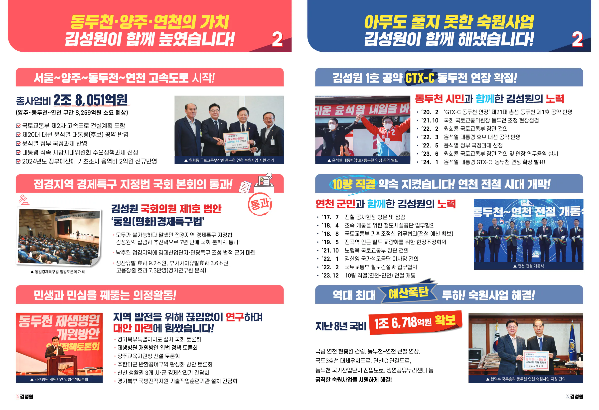 김성원 후보 (경기 동두천시양주시연천군을) 2024년 제22대 국회의원선거 선거공보 4면