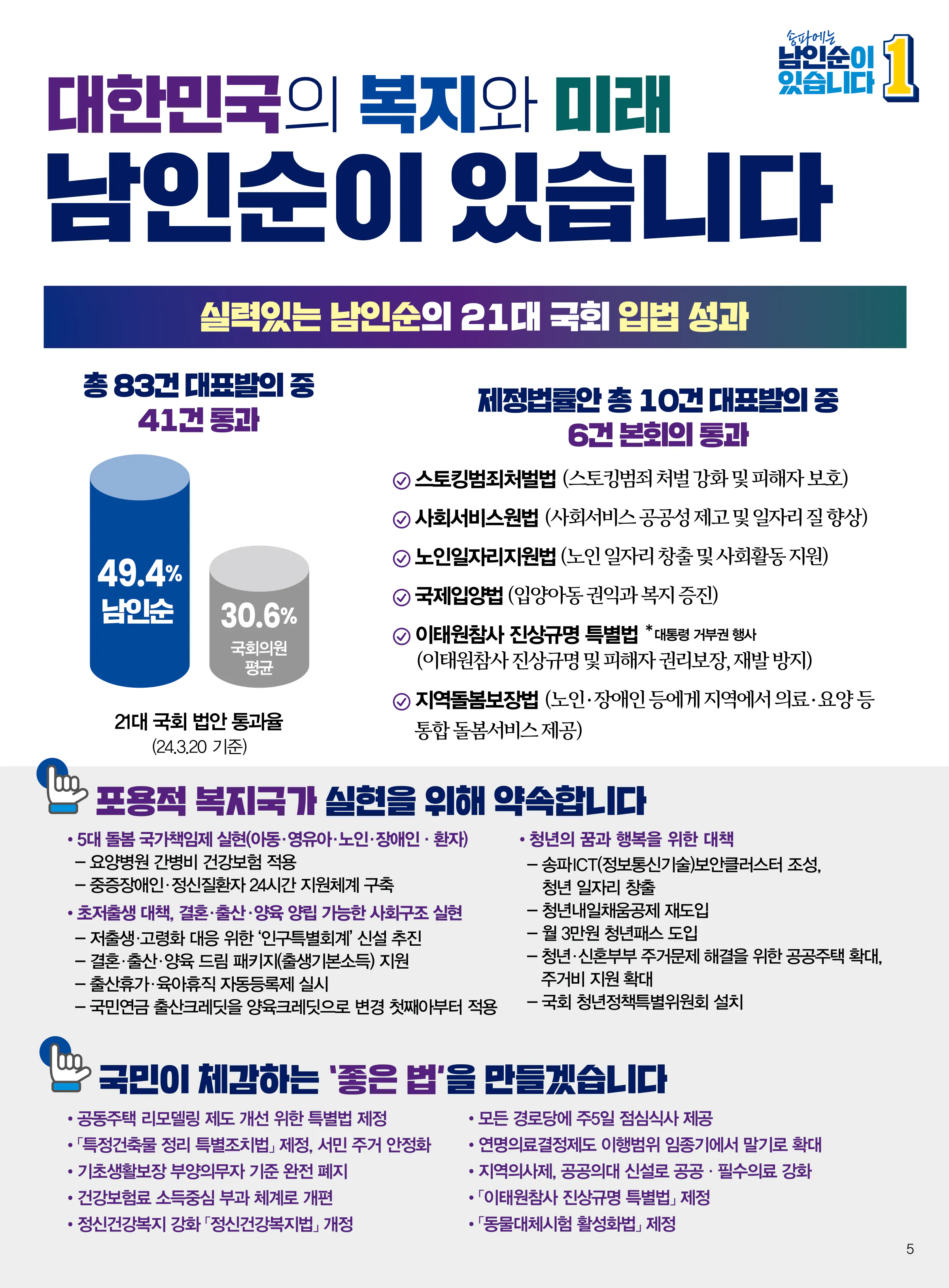 남인순 후보 (서울 송파구병) 2024년 제22대 국회의원선거 선거공보 4면
