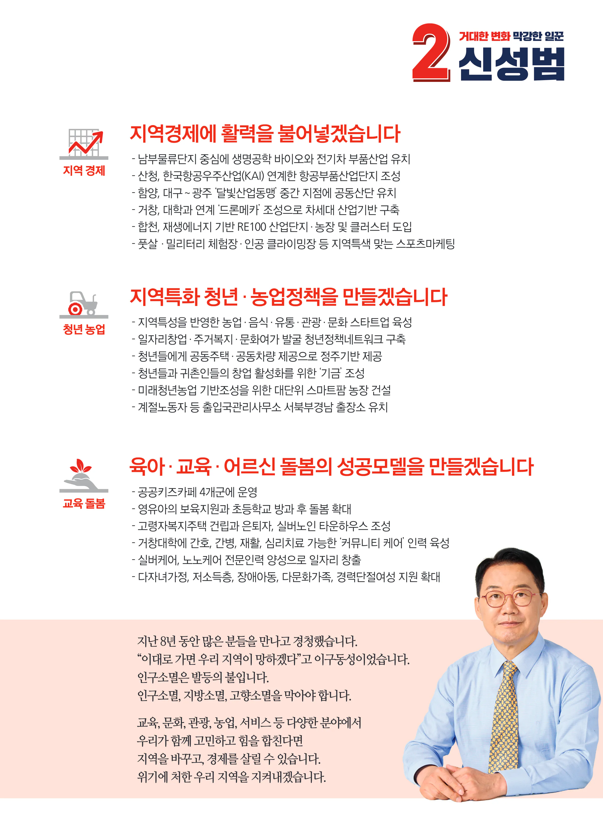 신성범 후보 (경남 산청군함양군거창군합천군) 2024년 제22대 국회의원선거 선거공보 6면