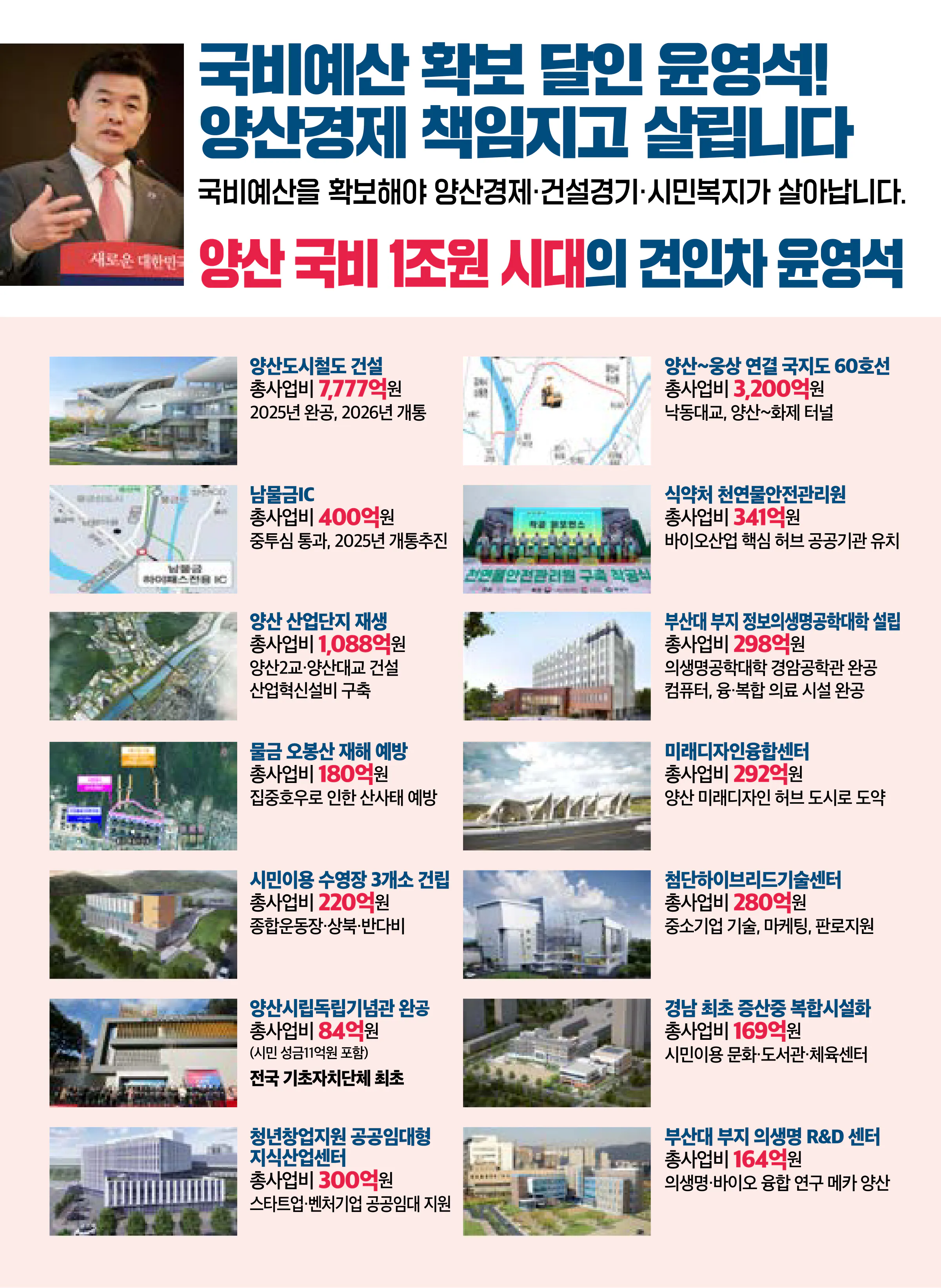 윤영석 후보 (경남 양산시갑) 2024년 제22대 국회의원선거 선거공보 3면