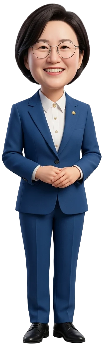 정혜경 국회의원(진보당 비례대표)을 표현한 국모(KUKMO) 캐릭터 이미지