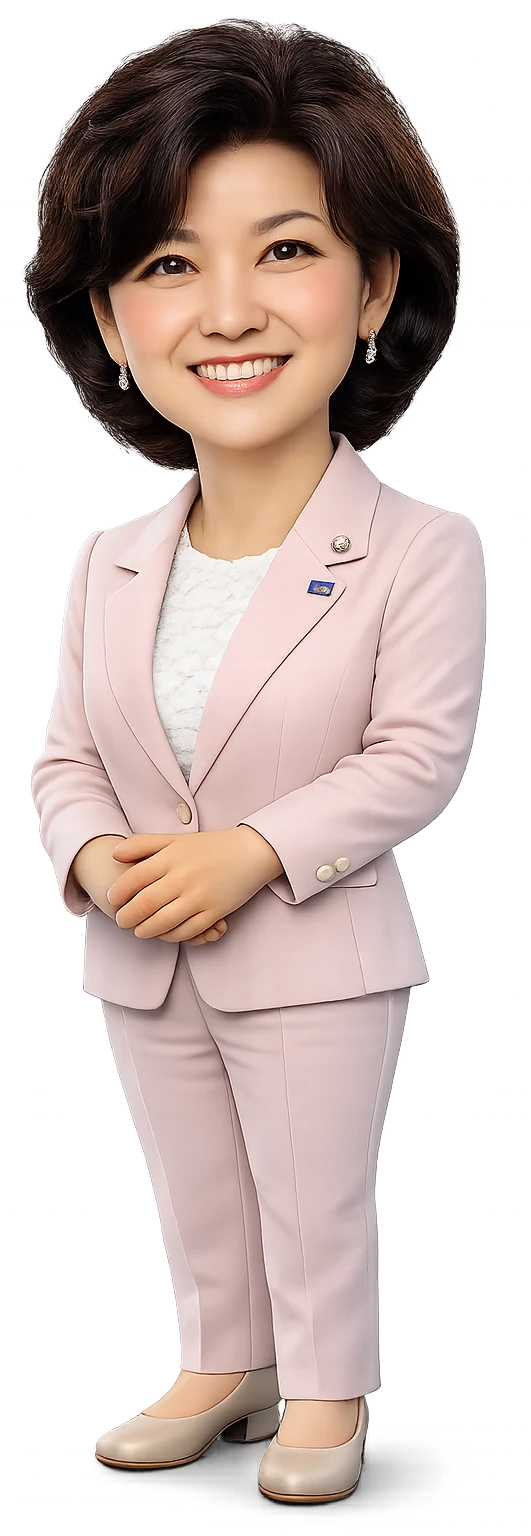 강경숙 국회의원(조국혁신당 비례대표)을 표현한 국모(KUKMO) 캐릭터 이미지